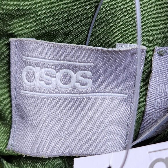 ASOS Design Womens Size 6 Tall Green Sequin Mini Dress V Neck Draped - Picture 3 of 12